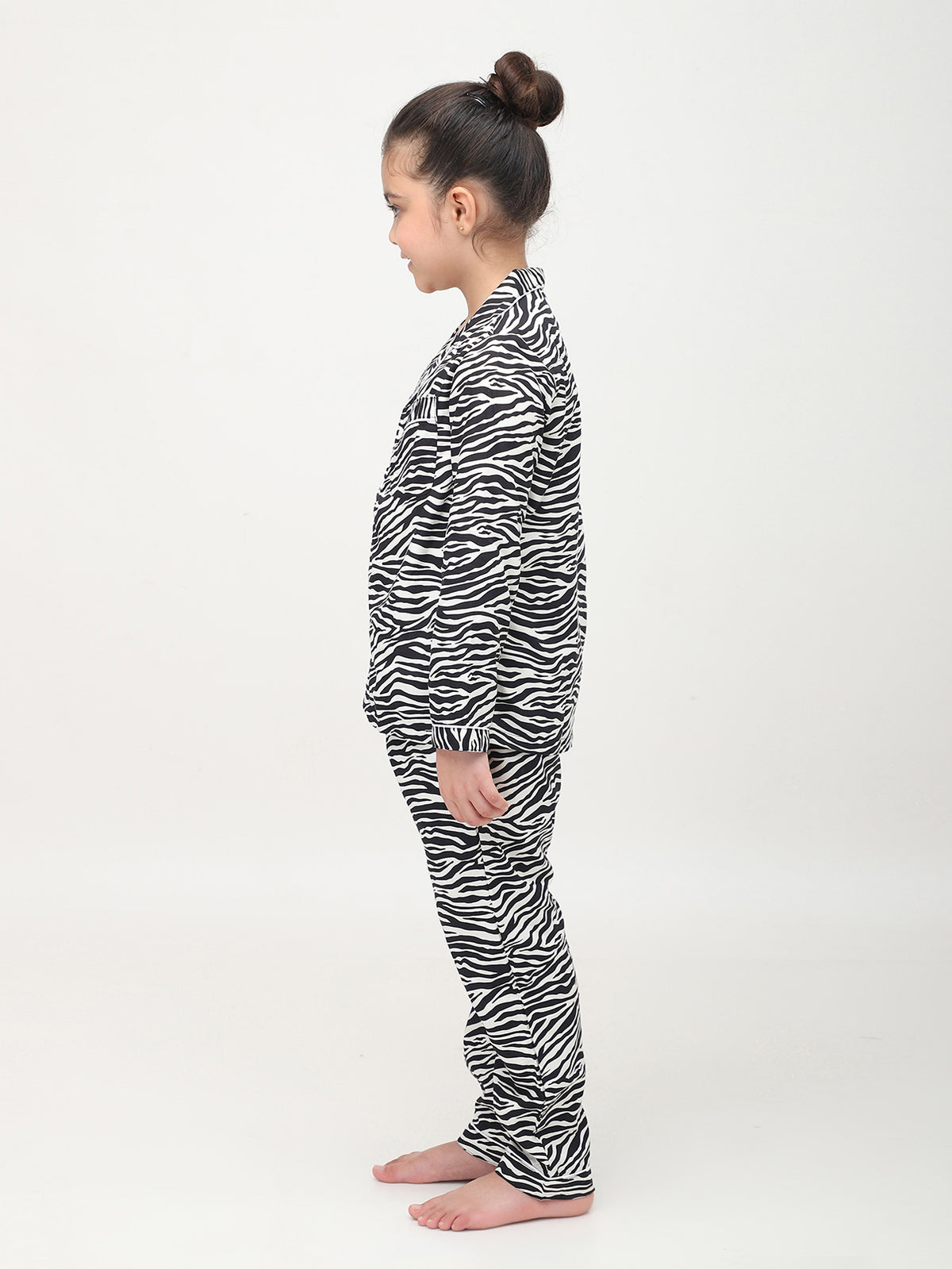 Animal Print Full Sleeves Night Suits For Girls