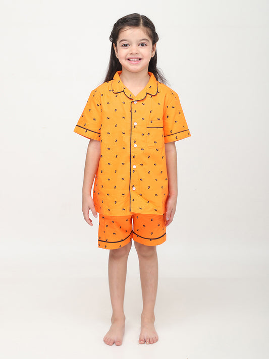 Fun Print Half Sleeves Night Suits For Girls and Boys