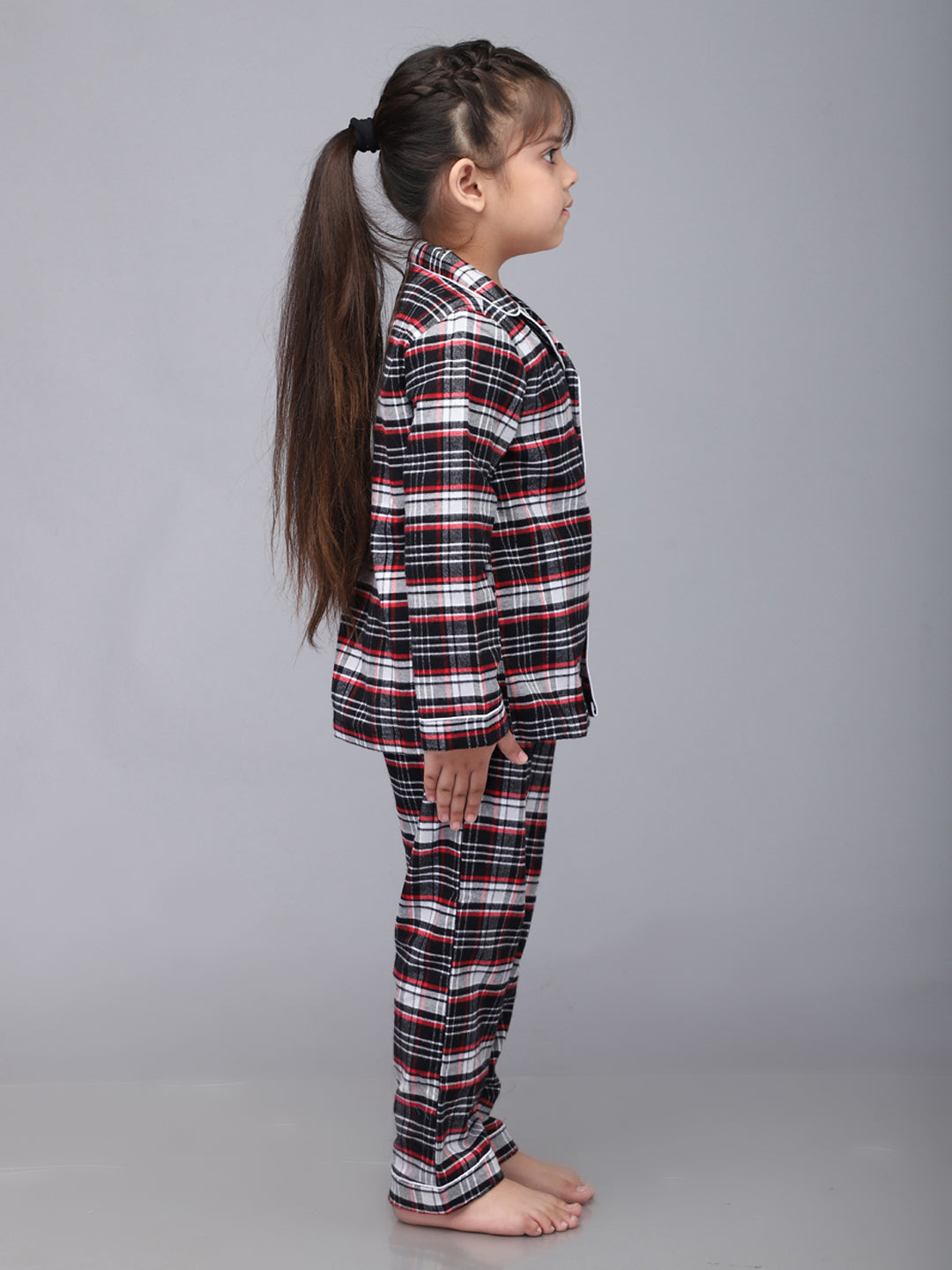 Pijamas a Cuadros de Manga Larga para Niñas y Niños