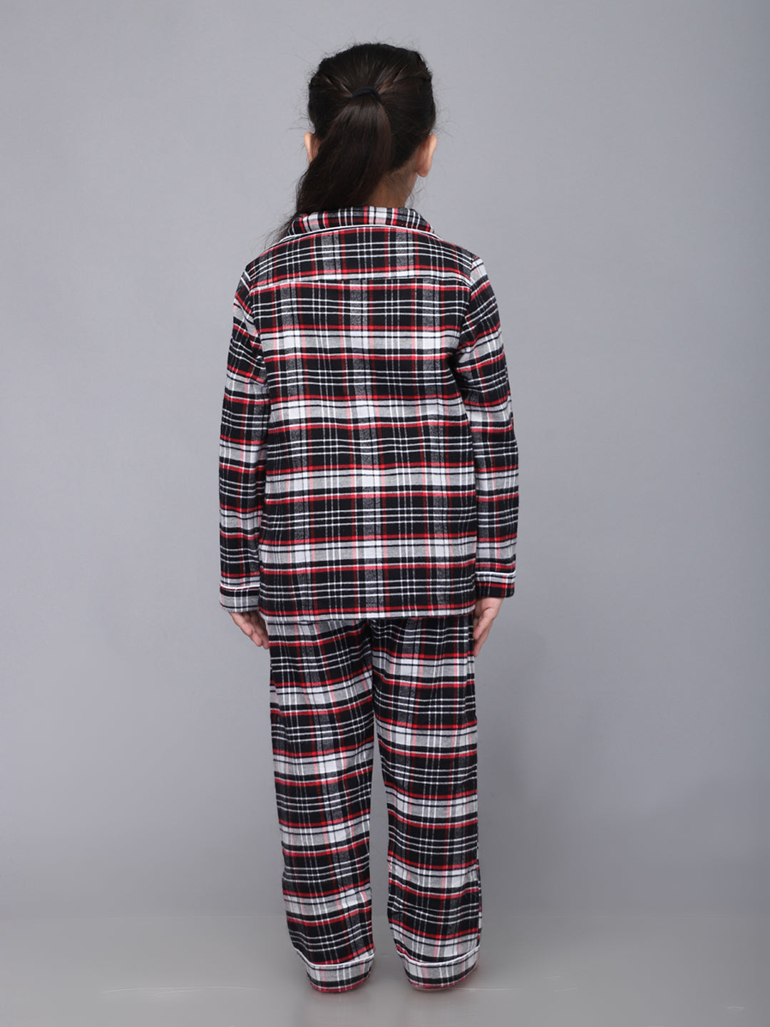 Pijamas a Cuadros de Manga Larga para Niñas y Niños