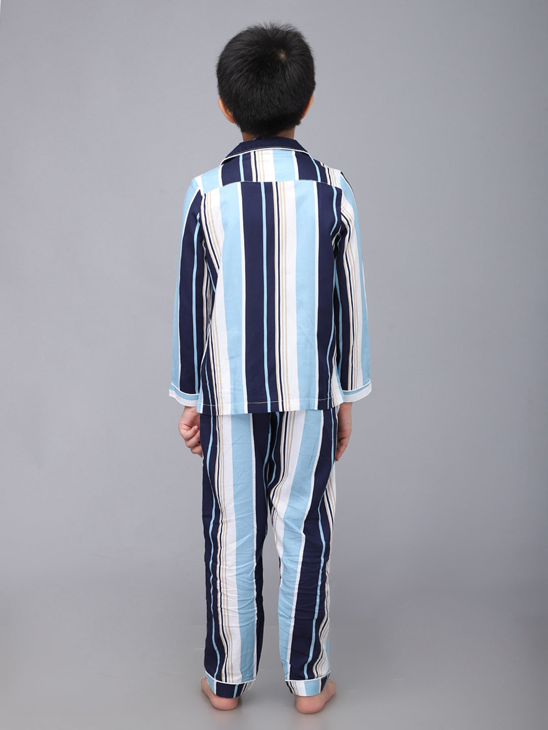 Striped Full Sleeves Night Suits For Boys