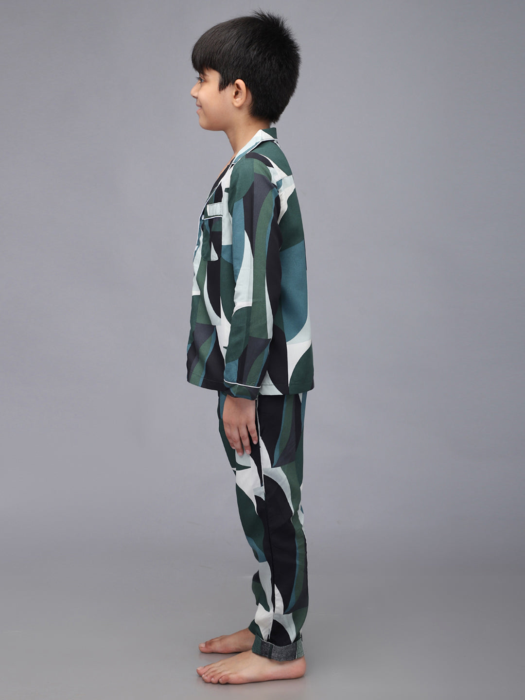Printed Full Sleeves Night Suits For Boys