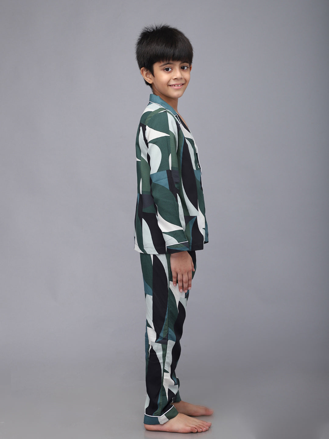 Printed Full Sleeves Night Suits For Boys