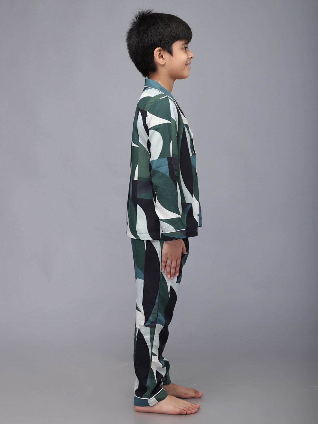 Printed Full Sleeves Night Suits For Boys