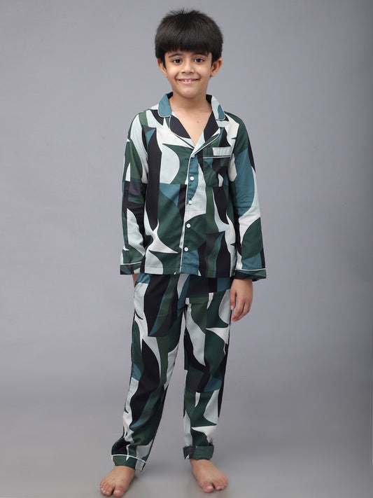 Boys Printed Full Sleeves Night Suit