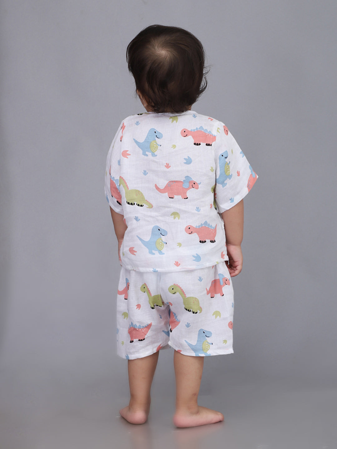 Infants Kids White Printed Top and Shorts Co-Ords Set