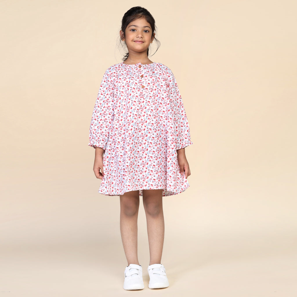 Antifit Nightdress for Girls in Floral Print