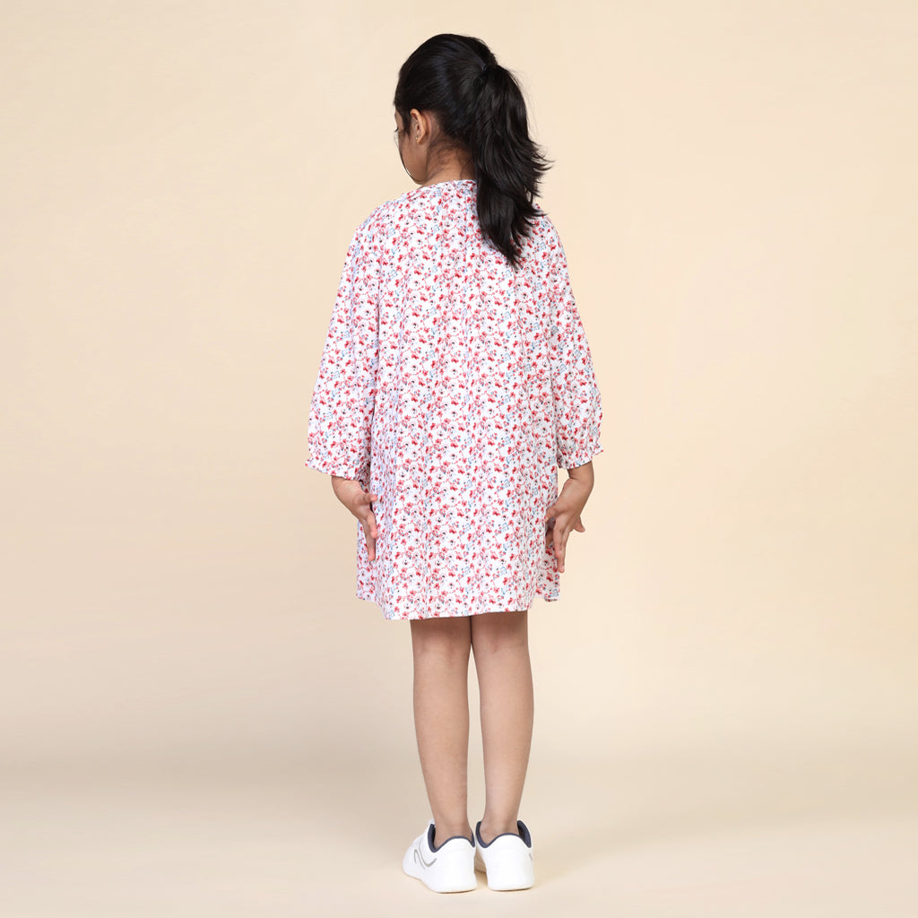 Antifit Nightdress for Girls in Floral Print