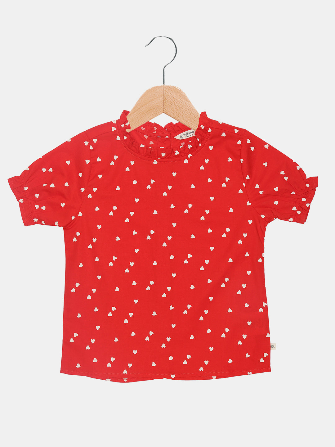 Heart Print Top for Girls