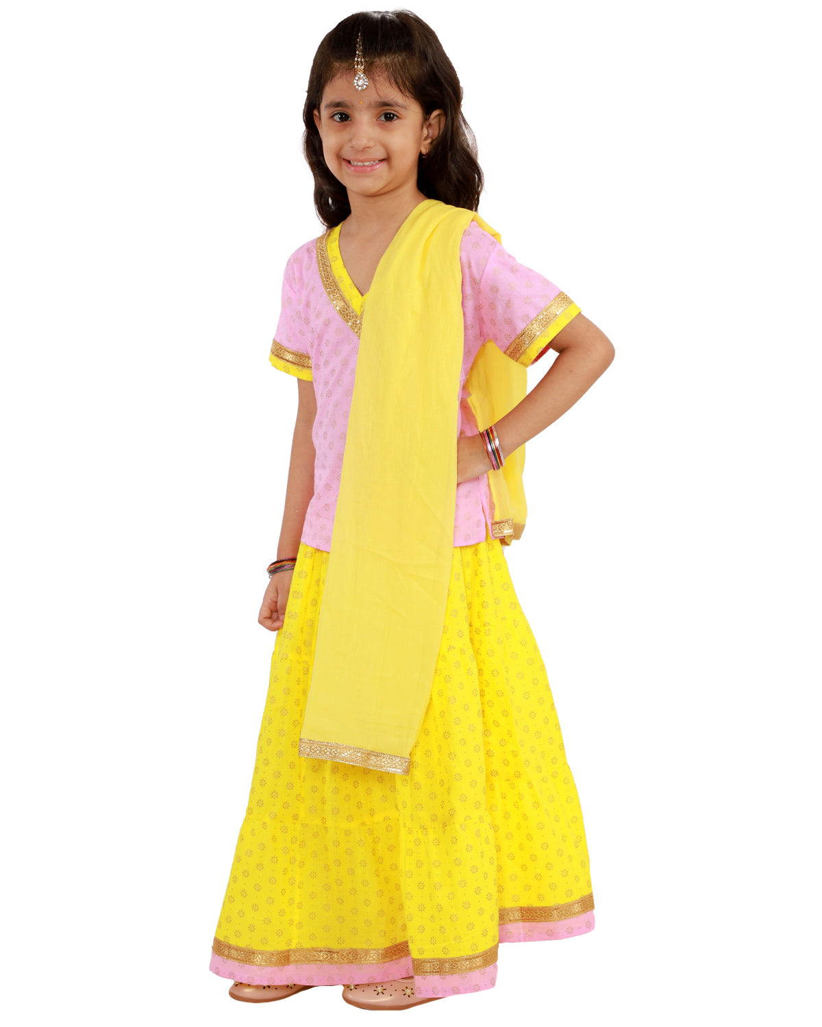 Rajasthani Jaipuri Lehenga Bandhej Choli Gota Work Green Style Contras  Dress | eBay