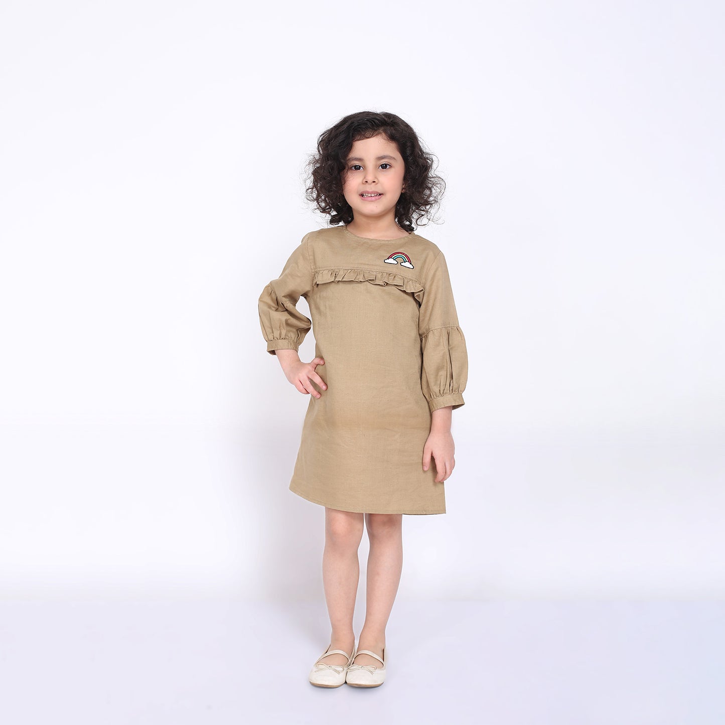 Linen TShirt Dress in Beige