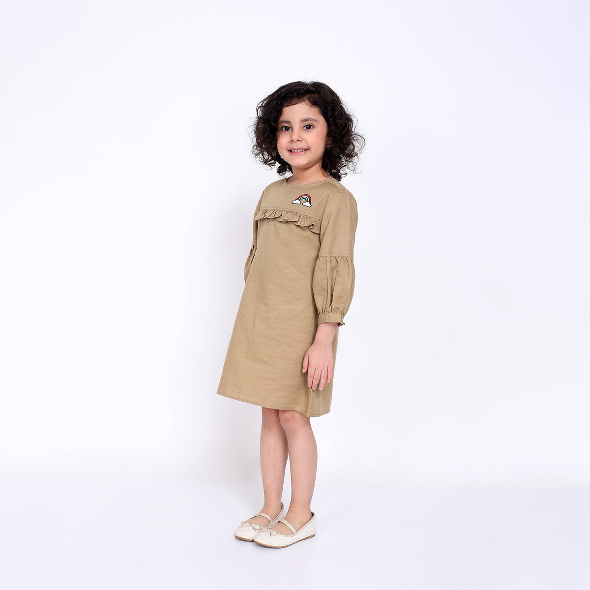 Linen Dress in Beige