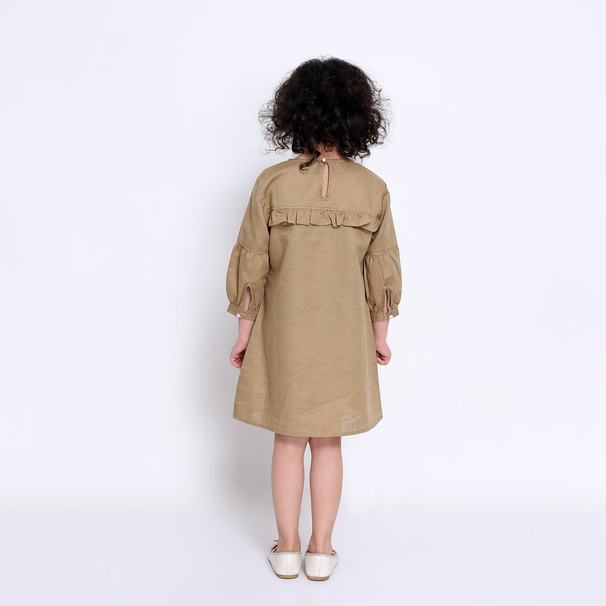Linen Dress in Beige