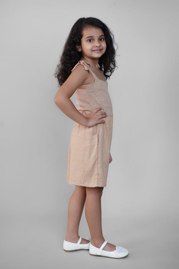 Jumpsuit for Girls in Latte