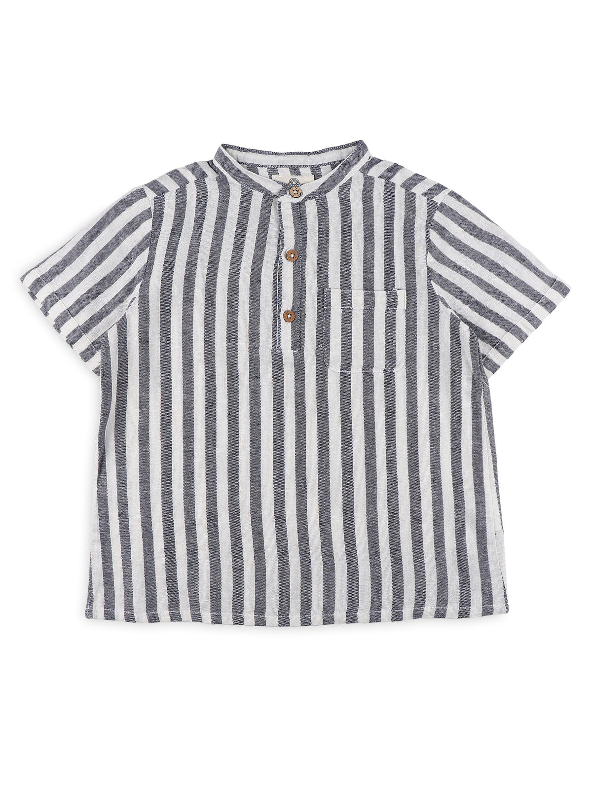 Camisas de lino estilo mandarín para niños - Gris