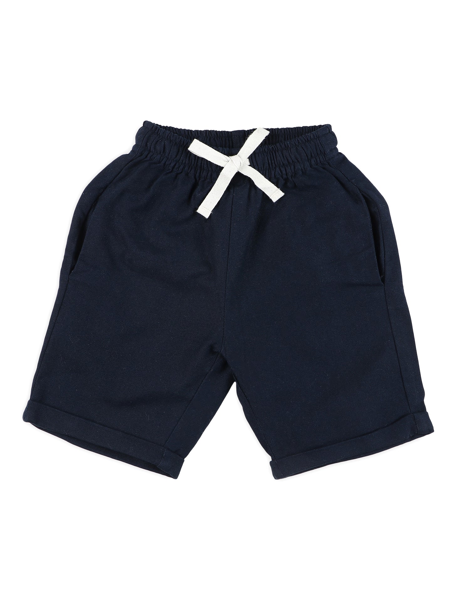 Mandarin Style Linen Clothing Sets for Boys- Beige & Navy