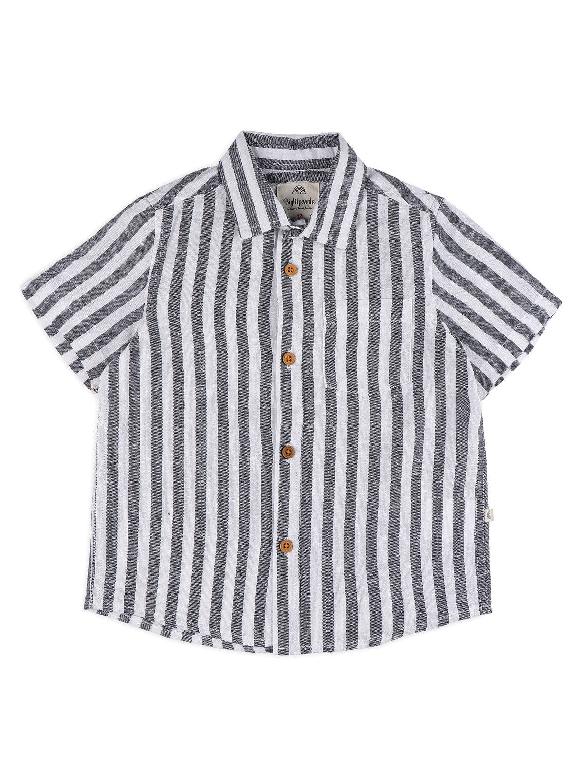 Conjuntos de lino con cuello abierto para niños - gris y marrón