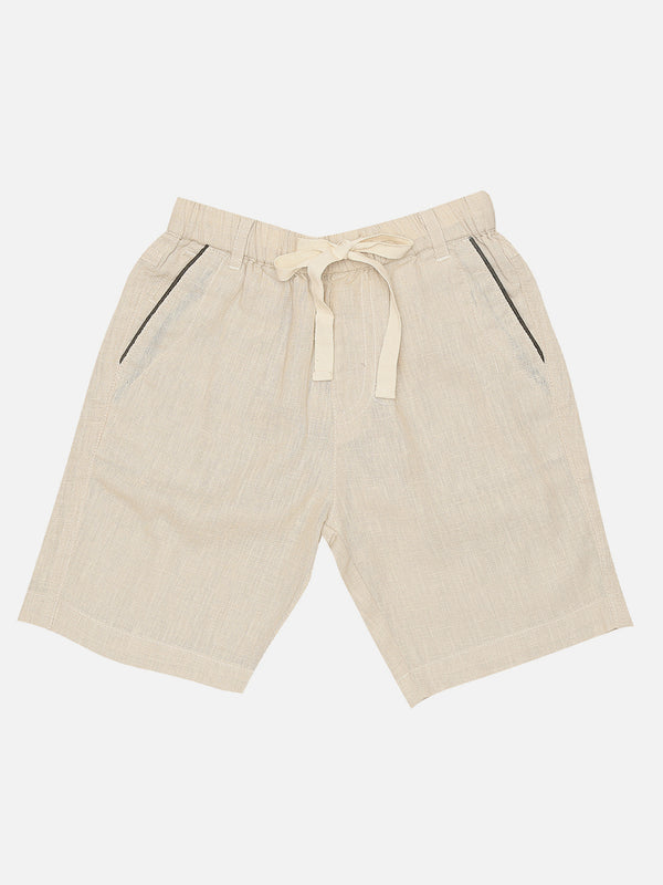 Shorts de lino-Beige