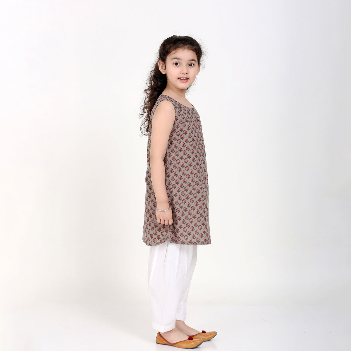 Conjunto de Salwar de Algodón con Estampado Buta para Niñas