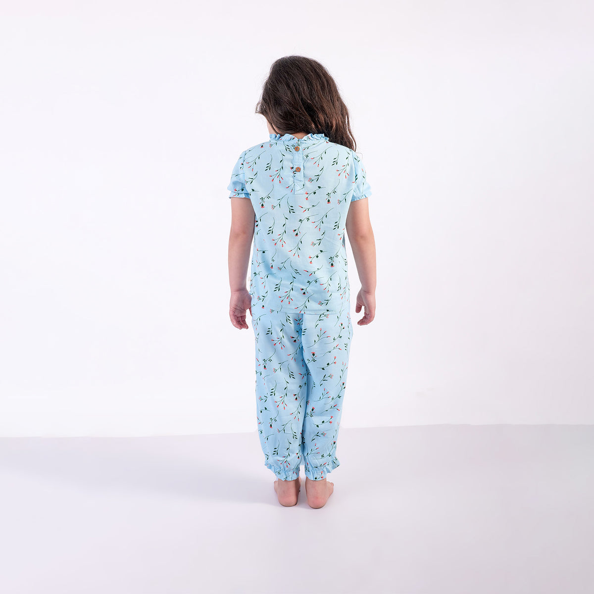 कोऑर्ड 3/4 सेट - ब्लू फ्लोरल प्रिंट